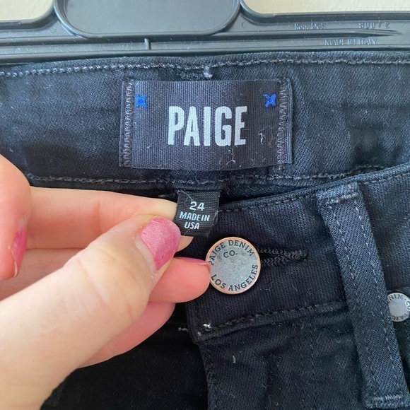 PAIGE Margot Ultra Skinny Jeans Shadow Black Women's Size 24 - Picture 7 of 13